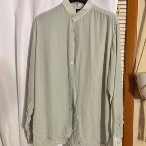 BOCCI Light Green Mens Silk shirt